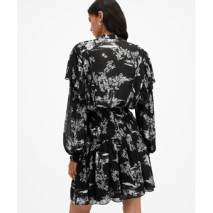 AllSaints Aubrey Sheer Frill Mini Dress